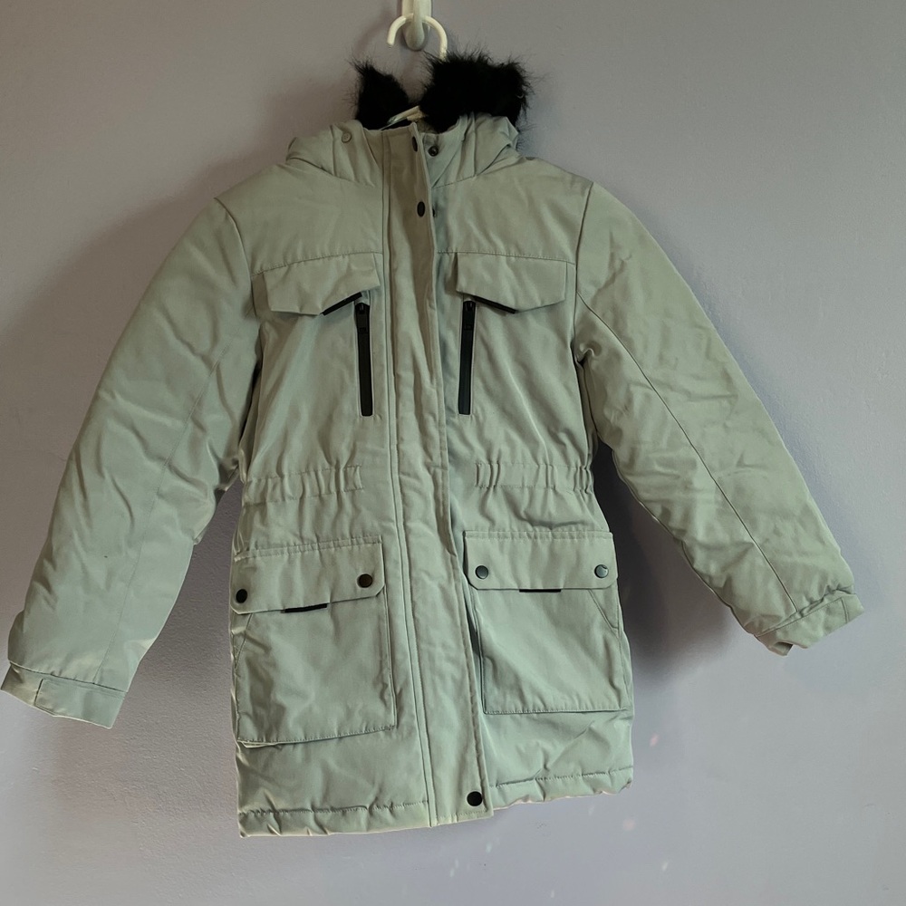 Primark girls gray heavy duty jacket Sz 8-10 years